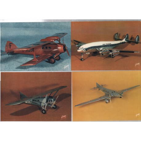 Maquettes du musée de l'air france / lot de 4 cartes postales...