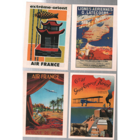 Affiche du musée de air france / lot de 4 cartes postales (voir...