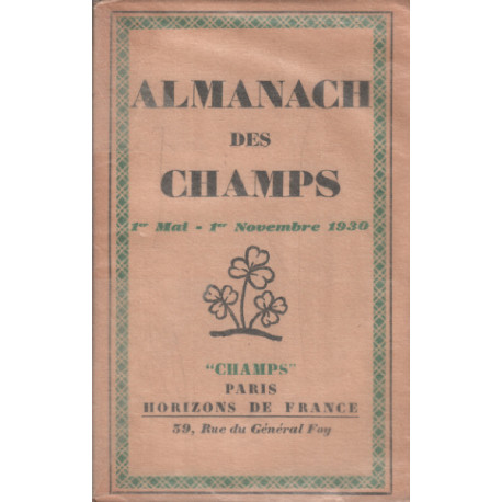 Almanach des champs / 1er mai -1er novembre 1930