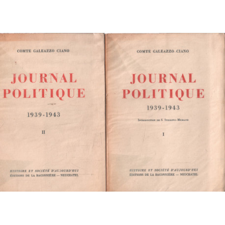 Journal politique 1939-1943/ complet en 2 tomes