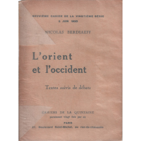 L'orient et l'occident