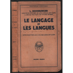 Le language et les langues : introduction aux études linguistiques