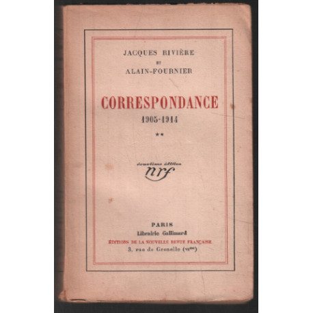 Correspondance 1905-1914 tome 2 seul