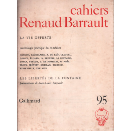 Cahiers renaud barrault n° 95 / anthologie poétique du comedien-...