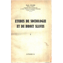 Etudes de sociologie et de droit slave / tome 1 seul