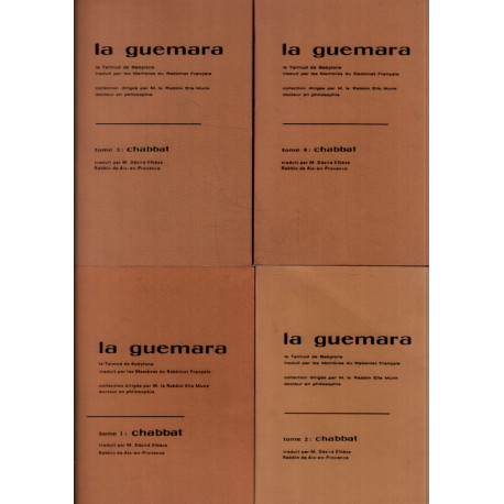 La guemara le talmud de Babylone / le Chabbat ( 4 tomes ) / traduit...