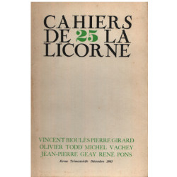 Cahiers de la licorne n° 25