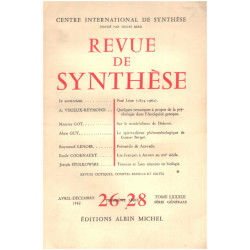 Revue de synthese n° 26-28