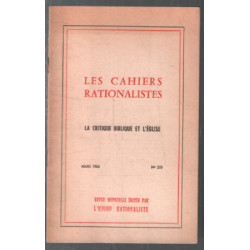Cahiers rationalistes n° 210 (la critique biblique et l'église)