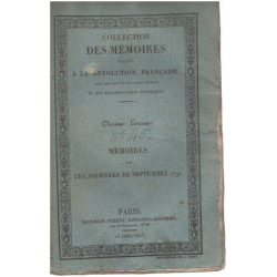 Memoires sur le journées de septembre 1792 suivis des...
