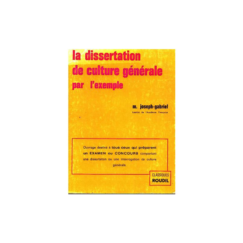 plan dissertation culture generale