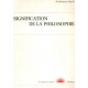 Signification de la philosophie