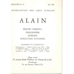 Association des amis d'alain n° 21 / textes inédits : philosophie...