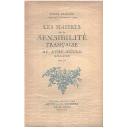 Les maitres de la sensibilité française au XVIII° siecle / tome...