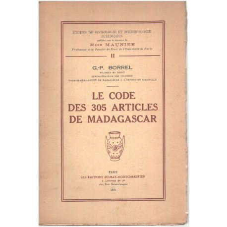 Le code des 305 articles de madagascar
