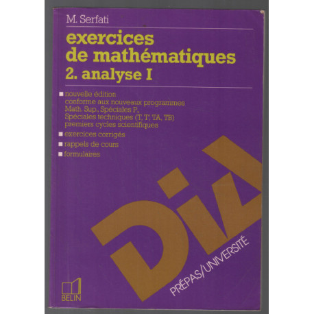 Exercices de mathématiques 2 : analyse 1