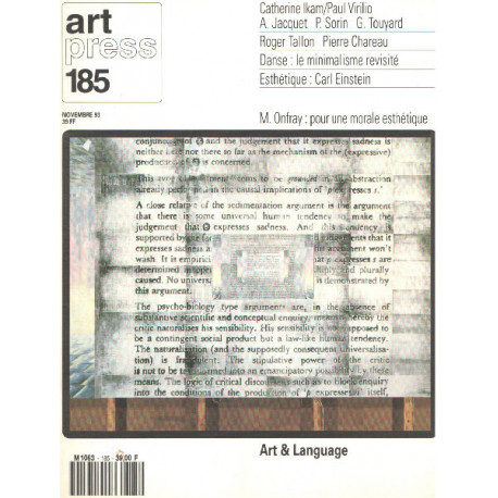 Art press n° 185 / art et language