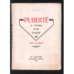 Puberté : le journal d'une écolière (texte intégral (1924)