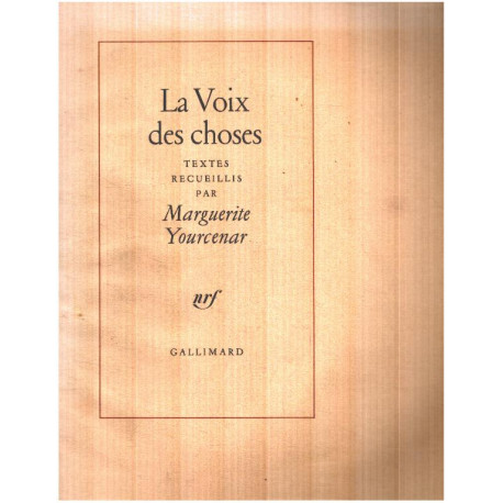 La Voix des choses
