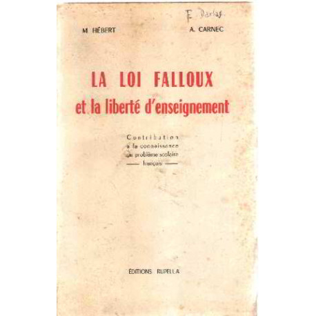 La loi falloux et la liberté d'enseignement