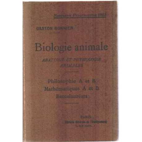 Biologie animale / philosophie et mathematiques