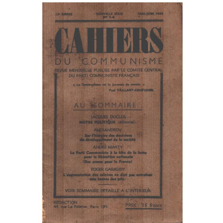 Cahiers du communisme / mai-juin 1946