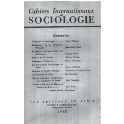 Cahiers internationaux de sociologie / volume V / troisième année