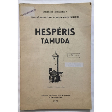 Hespéris tamuda / volume XIV