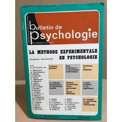 Bulletin de psychologie n° 276 / la méthode experimentale en...