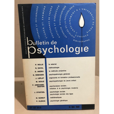 Bulletin de psychologie n° 271