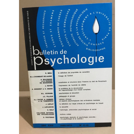 Bulletin de psychologie n° 284