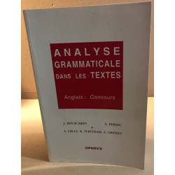 Analyse grammaticale dans les textes / anglais : concours