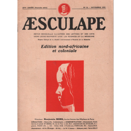 Aesculape / edition nord -africaine et coloniale / novembre 1937 /...