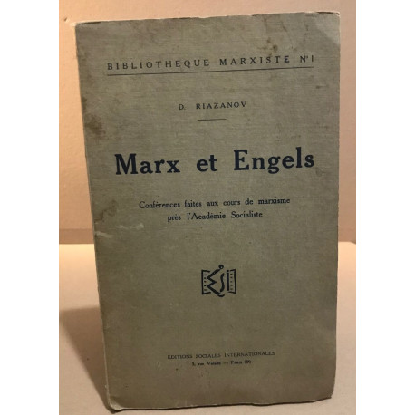 Marx et Engels / conférences faites aux cours de marxisme pres...