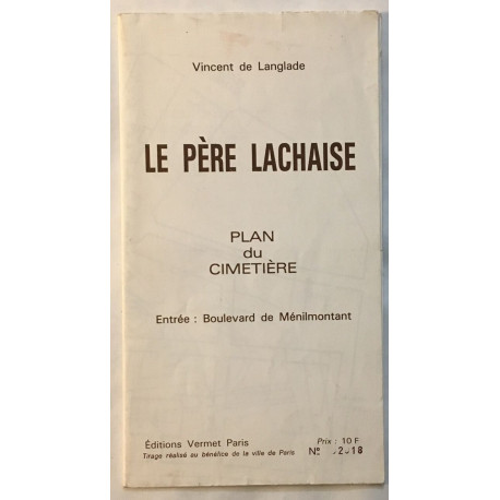 Le père Lachaise : "plan du cimetière"
