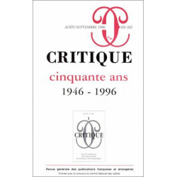 Critique a cinquante ans 1946-1996