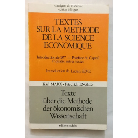 Textes sur la méthode de la science économique (édition biligue...
