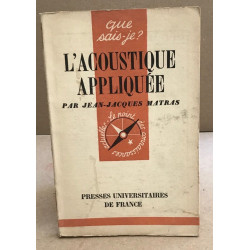 L'accoustique appliquée