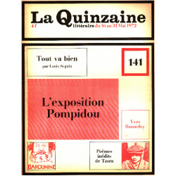 La quinzaine litteraire n° 141 / l'exposition pompidou - poemes...