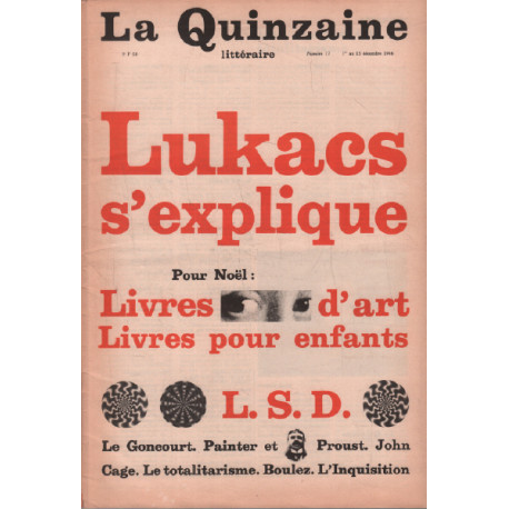 La quinzaine litteraire n° 17 / Lukacs s'explique