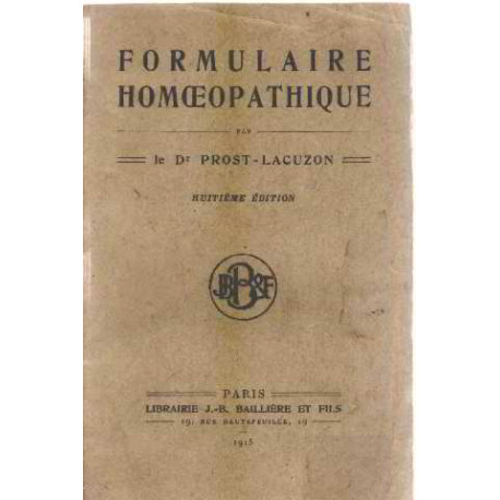 Formulaire homeopathique