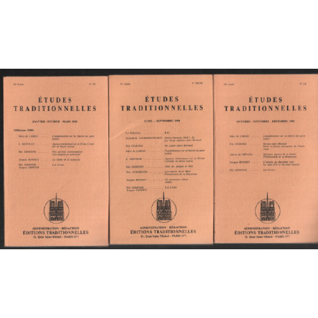 Etudes traditionnelles année complète 1990 ( 3 numéros )