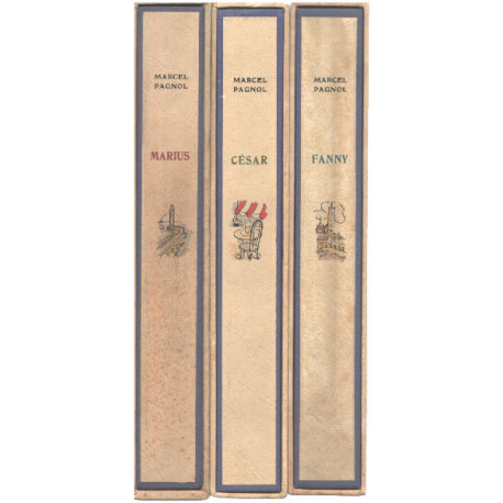 Marius - cesar- fanny / 3 tomes / aquarelles de gaston barret