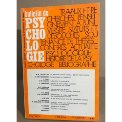 Bulletin de psychologie n°323 / revue bimestrielle / articles sur...