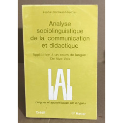 Analyse sociolinguistique de la communication et didactique