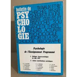 Bulletin de psychologie n° 315 / revue bimestrielle / articles sur...