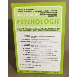 Bulletin de psychologie n°361 / revue bimestrielle / articles sur...