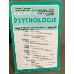 Bulletin de psychologie n° 364 / revue bimestrielle / articles sur...