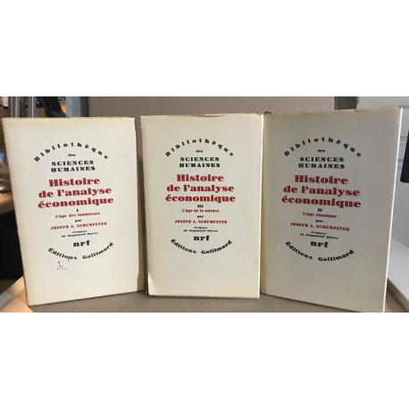 Histoire de l'analyse économique / complet en 3 tomes