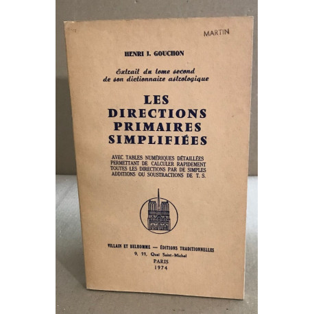 Les directions primaires simplifiées